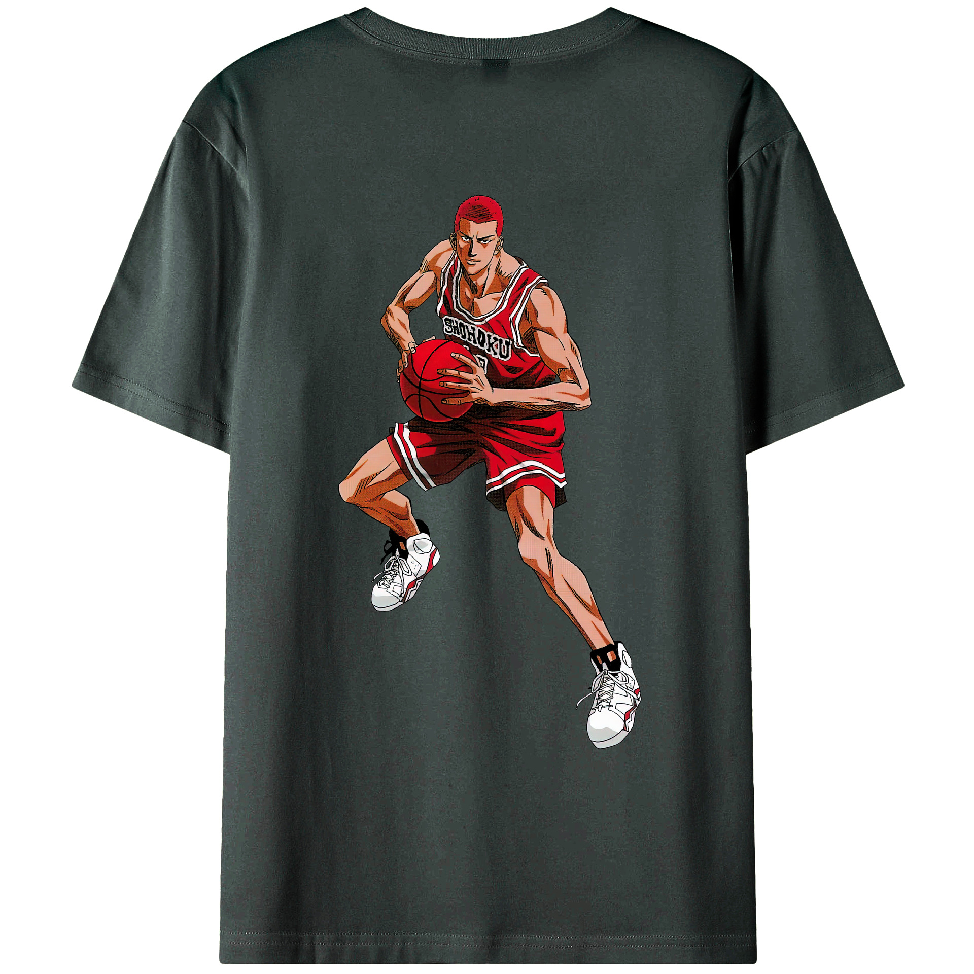 （画像用） SLAM DUNK／スラムダンク 綿100％ メンズ半袖Tシャツ（バックプリント） 通気性